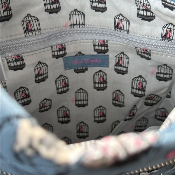 Vera Bradley Gray Cat Print Crossbody Bag VB701 - Picture 5 of 7